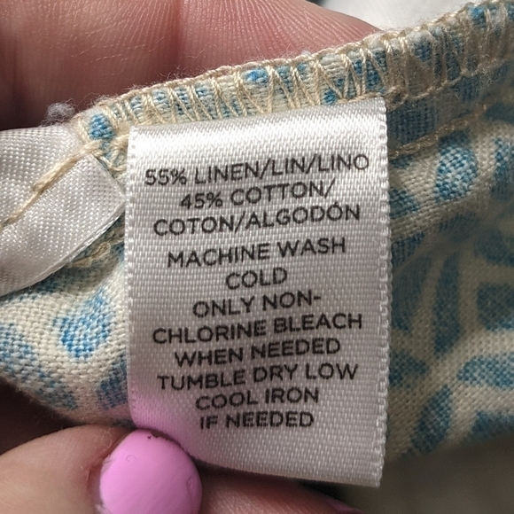 ✨3/$15 LOFT blue geometric linen & cotton blend short 00 - Picture 5 of 6